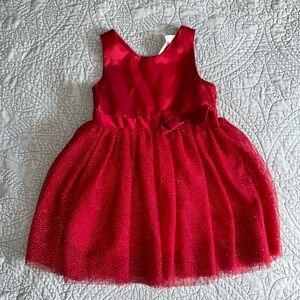 H&M. Toddler girl red holiday dress with gold sparkles. Size 3T